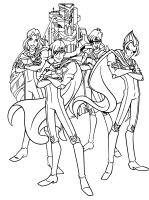 A coloring page of winx club